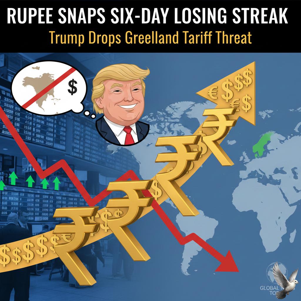 Rupee Snaps Six-Day Losing Streak as Trump Drops Greenland Tariff Threat