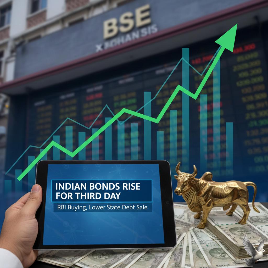 Indian Bonds Rise for Third Day on RBI Buying, Lower State Debt Sale