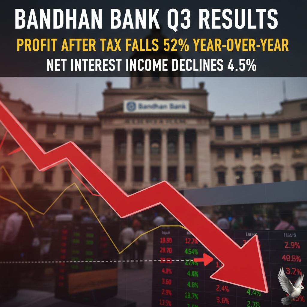 Bandhan Bank Q3 Results: Profit After Tax Falls 52% Year-over-Year, Net Interest Income Declines 4.5%