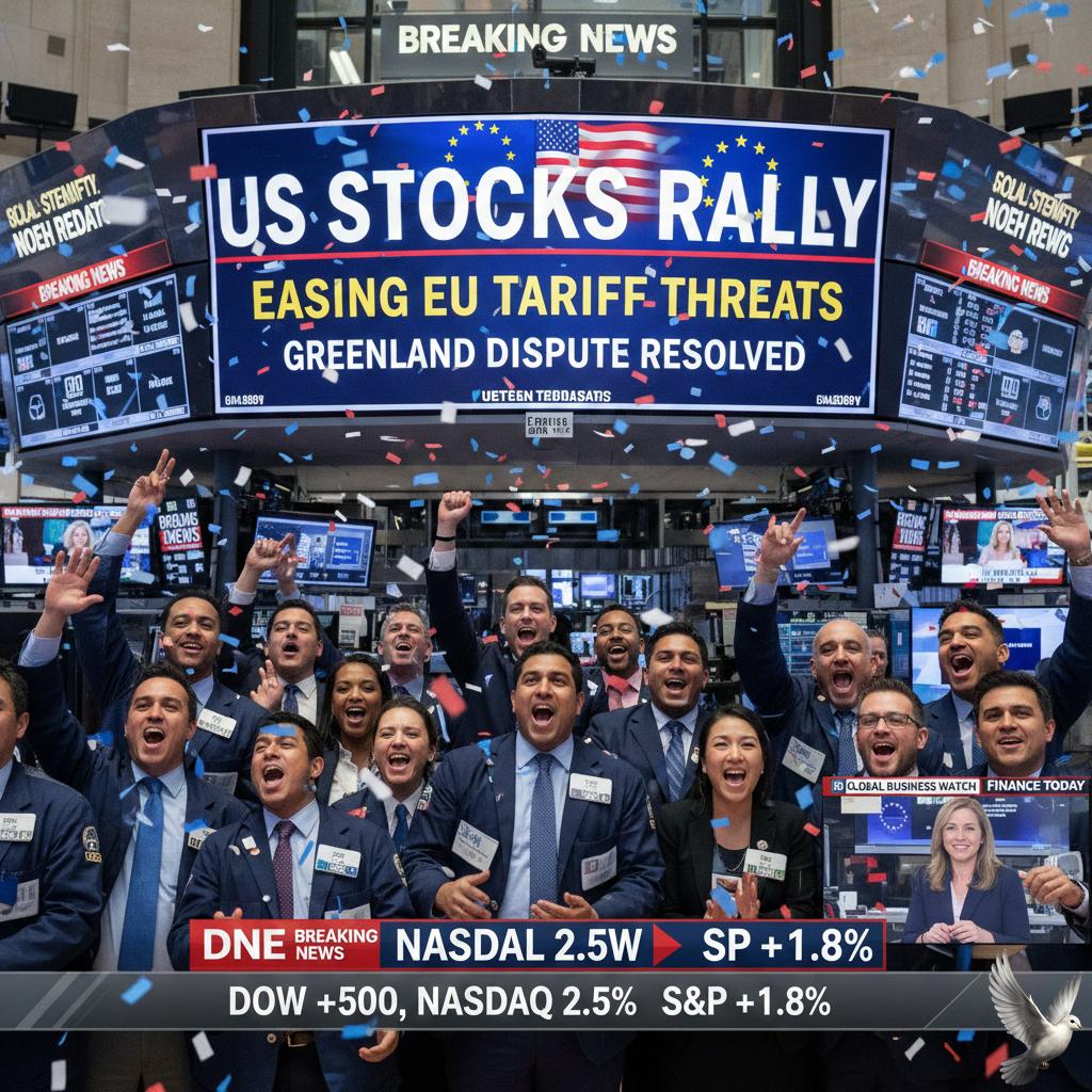 US Stocks Rally on Easing of EU Tariff Threats Over Greenland Dispute