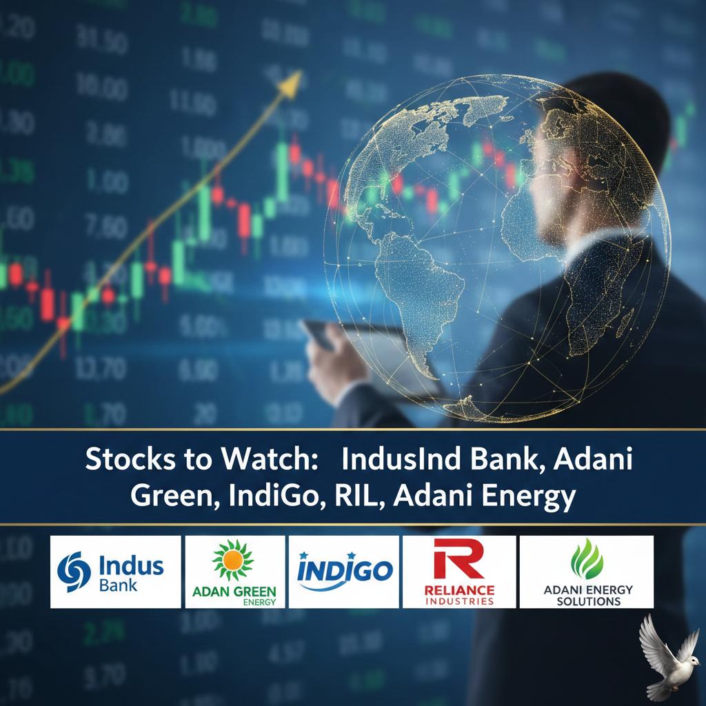 Stocks to Watch: IndusInd Bank, Adani Green, IndiGo, RIL, Adani Energy