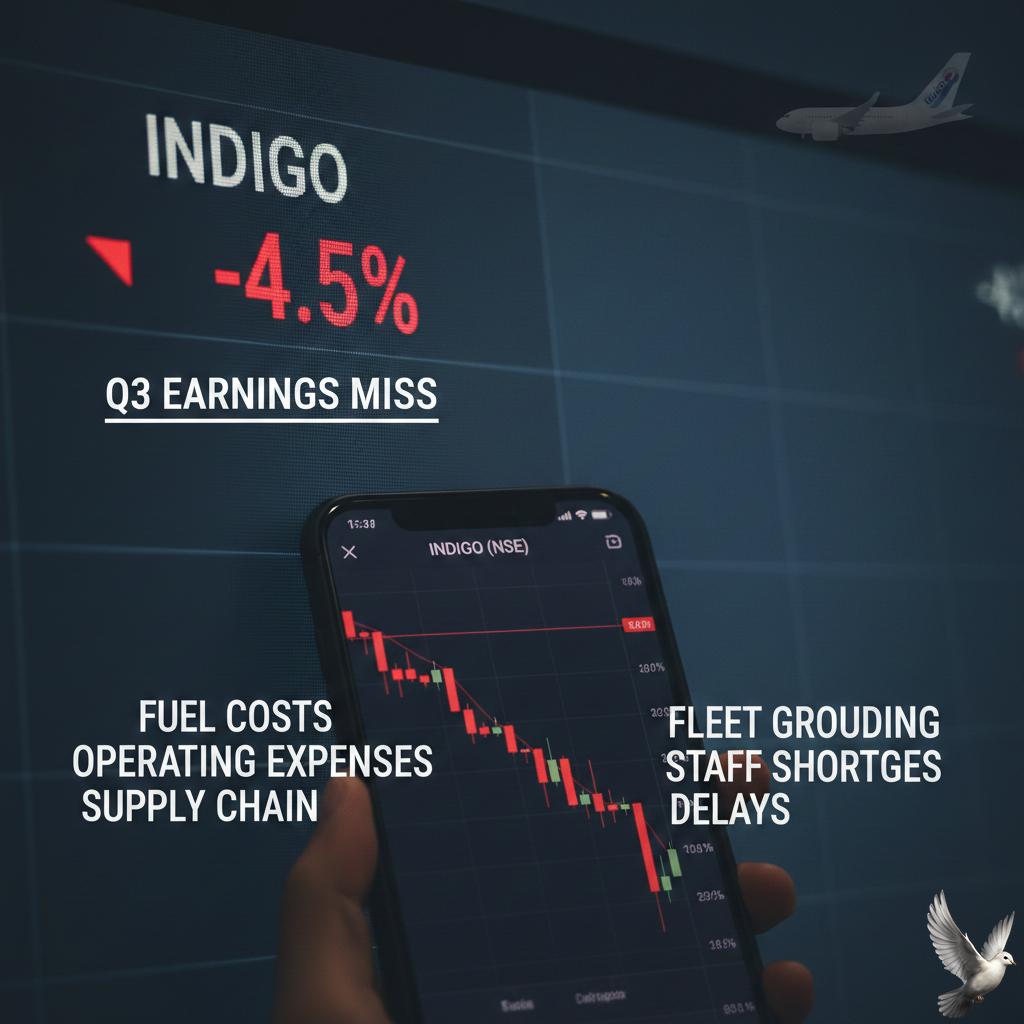 IndiGo Shares Decline Following Q3 Earnings Amid Higher Costs and Capacity Constraints