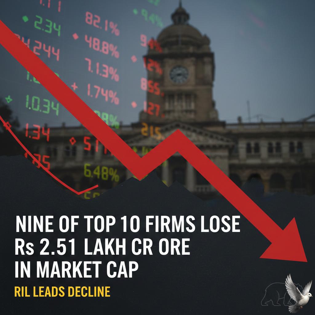 Nine of Top 10 Firms Lose Rs 2.51 Lakh Crore in Market Cap; RIL Leads Decline