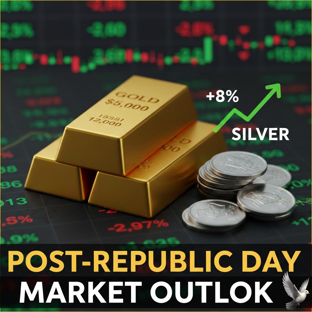 Gold Reaches $5,000, Silver Gains 8% in Post-Republic Day Market Outlook