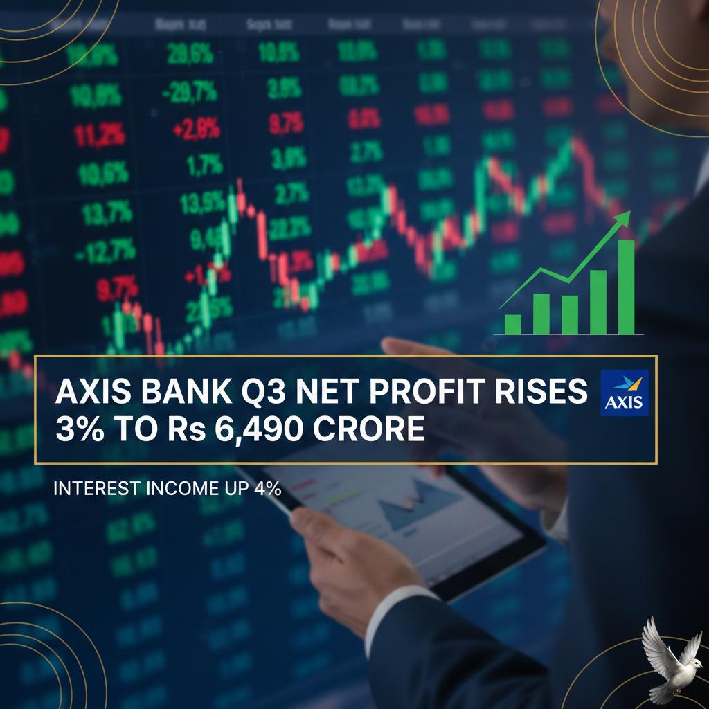 Axis Bank Q3 Net Profit Rises 3% to Rs 6,490 Crore; Interest Income Up 4%