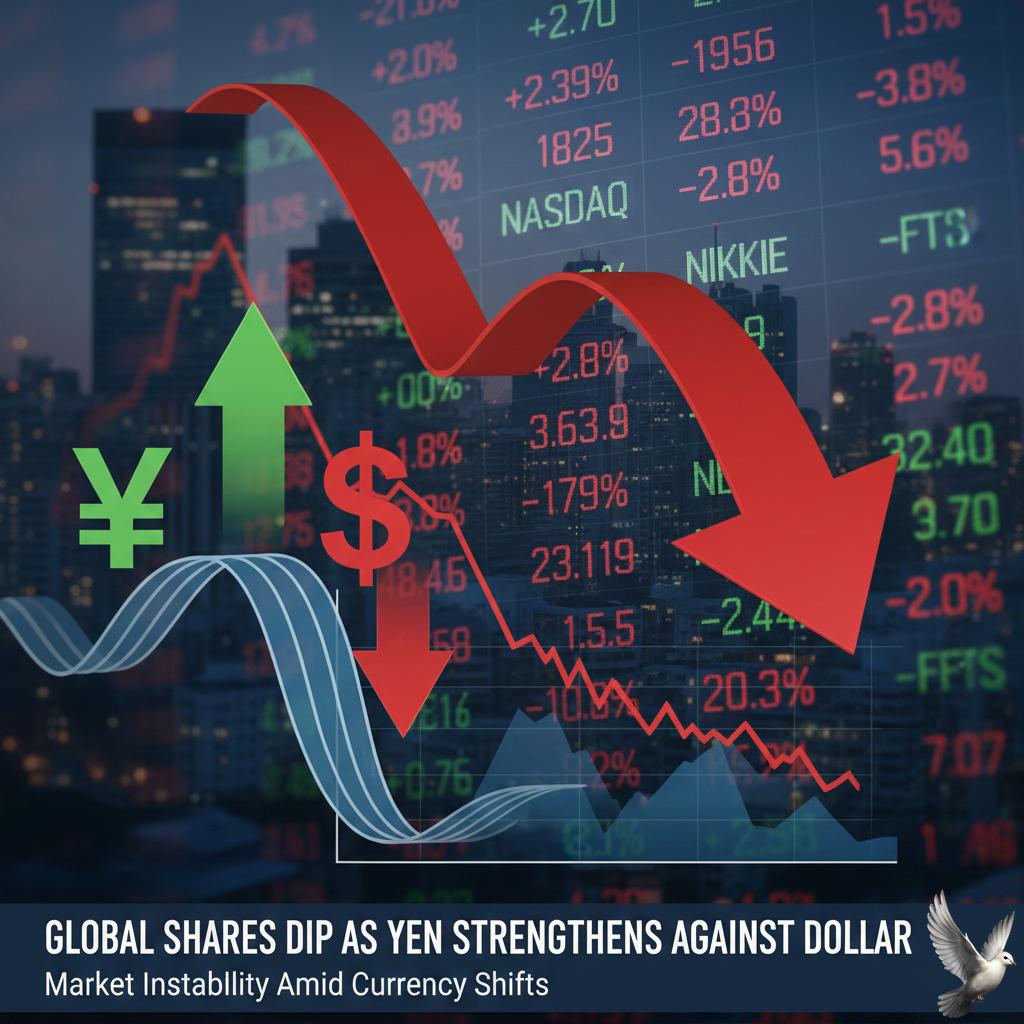 Global Shares Dip as Yen Strengthens Against Dollar