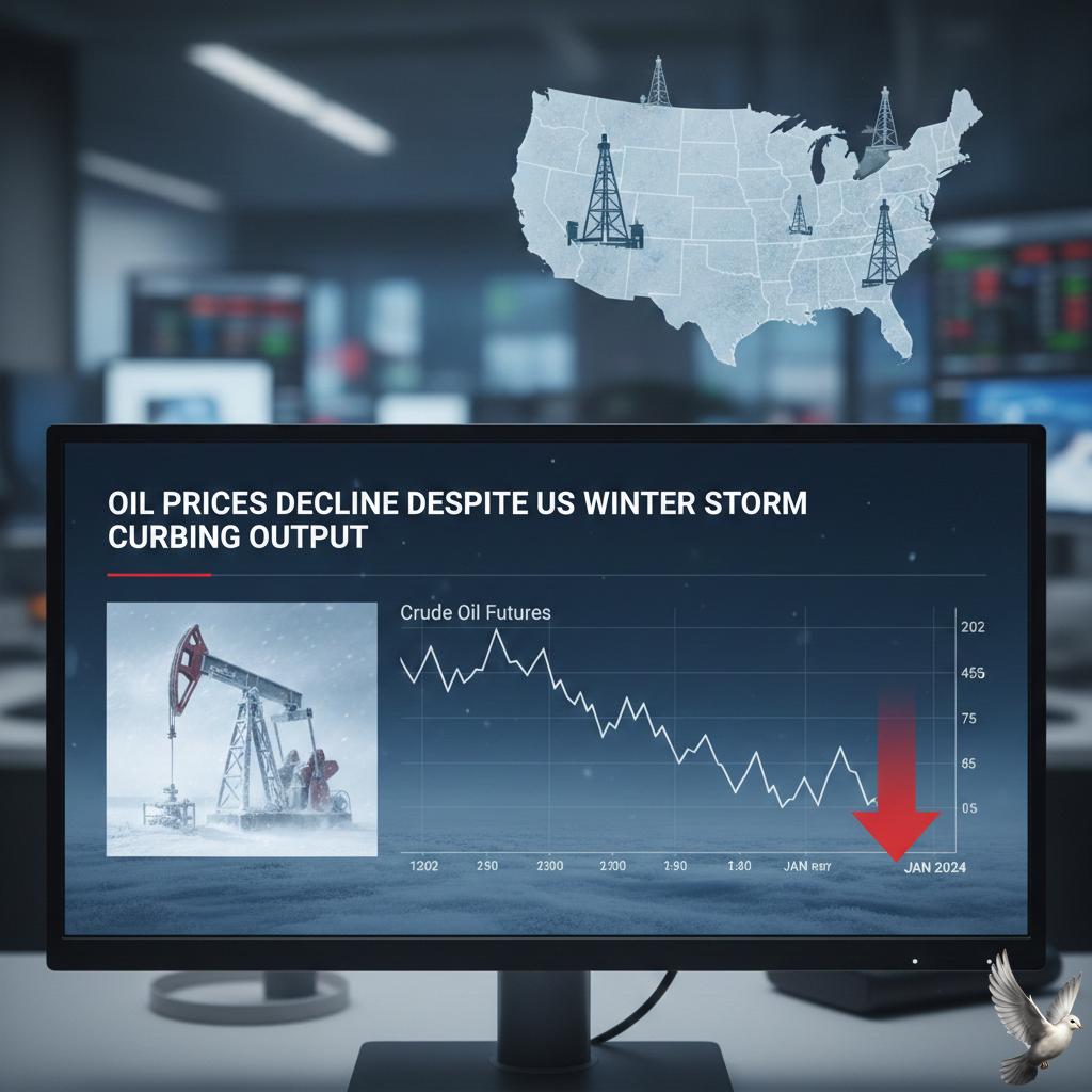 Oil Prices Decline Despite US Winter Storm Curbing Output