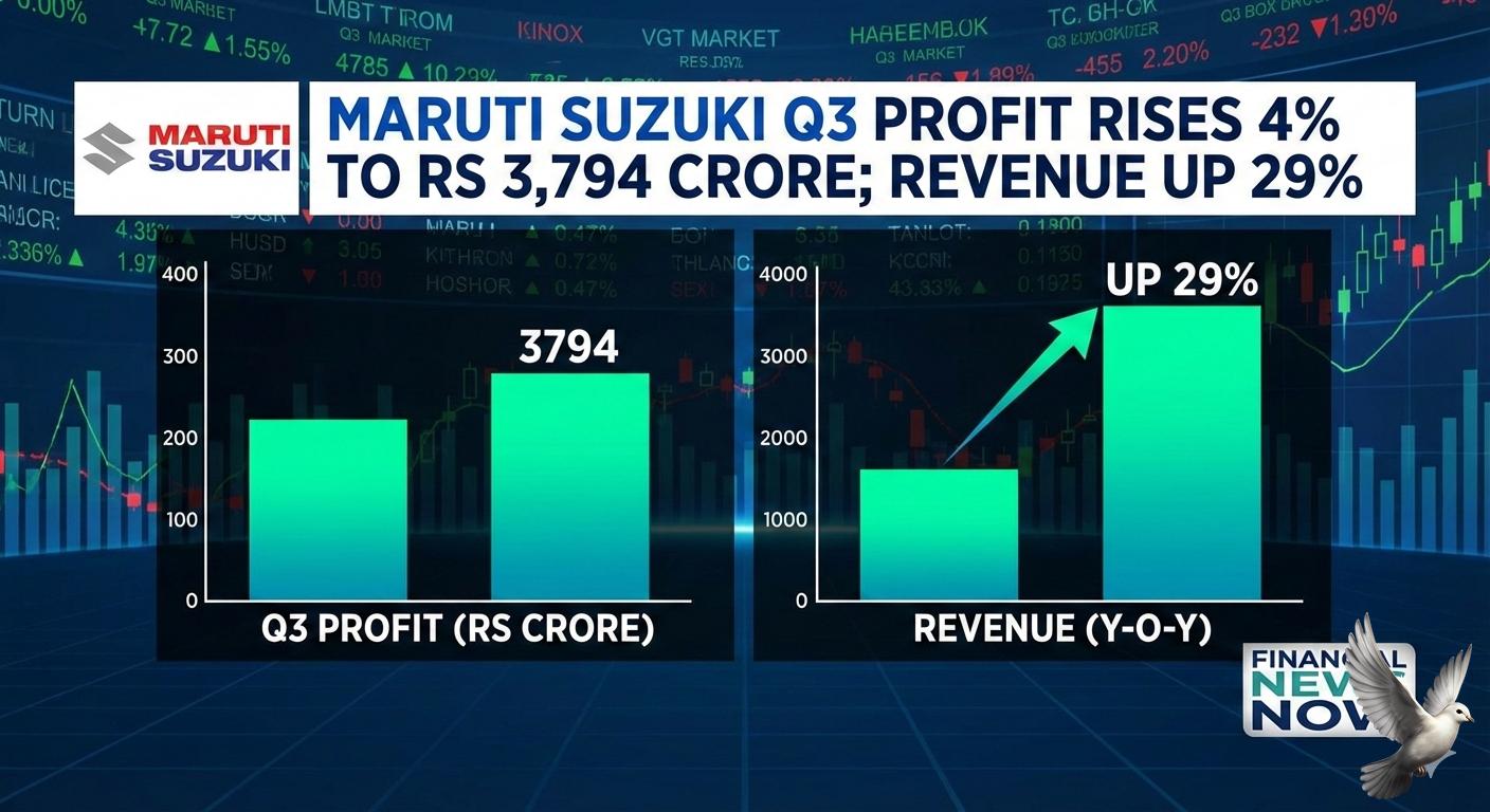 Maruti Suzuki Q3 Standalone Profit Rises 4% to Rs 3,794 Crore; Revenue Up 29%