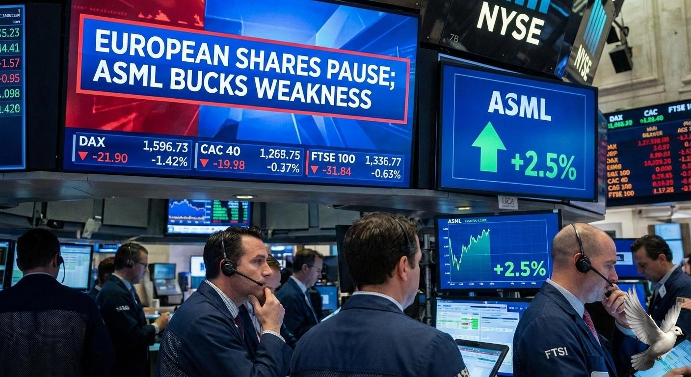 European Shares Pause; ASML Bucks Weakness