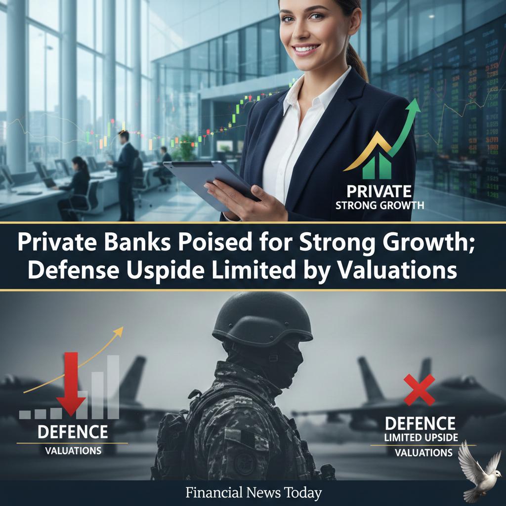 Private Banks Poised for Strong Growth; Defence Upside Limited by Valuations