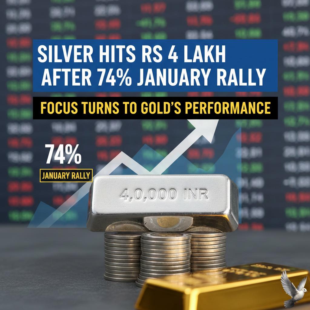 Silver Hits Rs 4 Lakh After 74% January Rally as Focus Turns to Gold's Performance