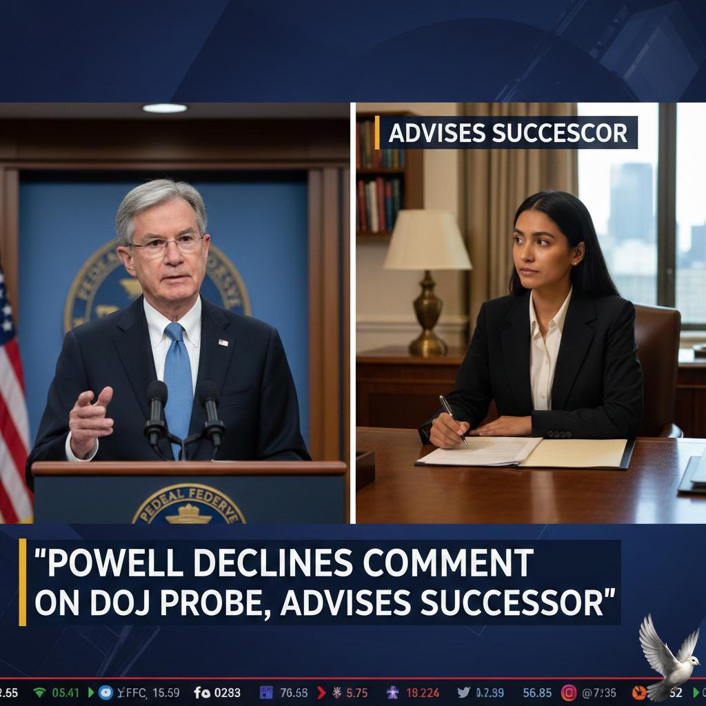 Powell Declines Comment on DOJ Probe, Advises Successor