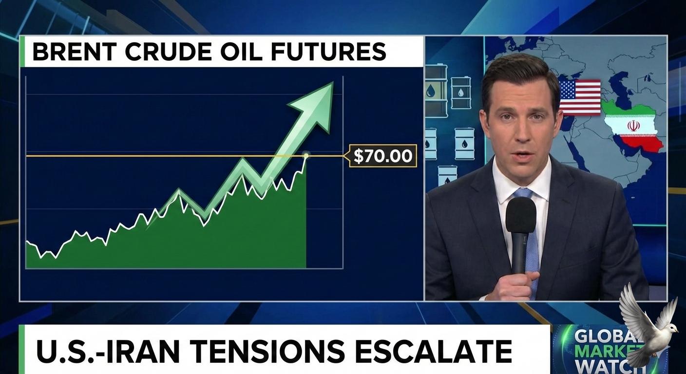 Brent Crude Oil Futures Cross $\$70$ Amid U.S.-Iran Tensions