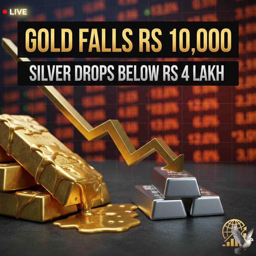 Gold Falls Rs 10,000; Silver Drops Below Rs 4 Lakh