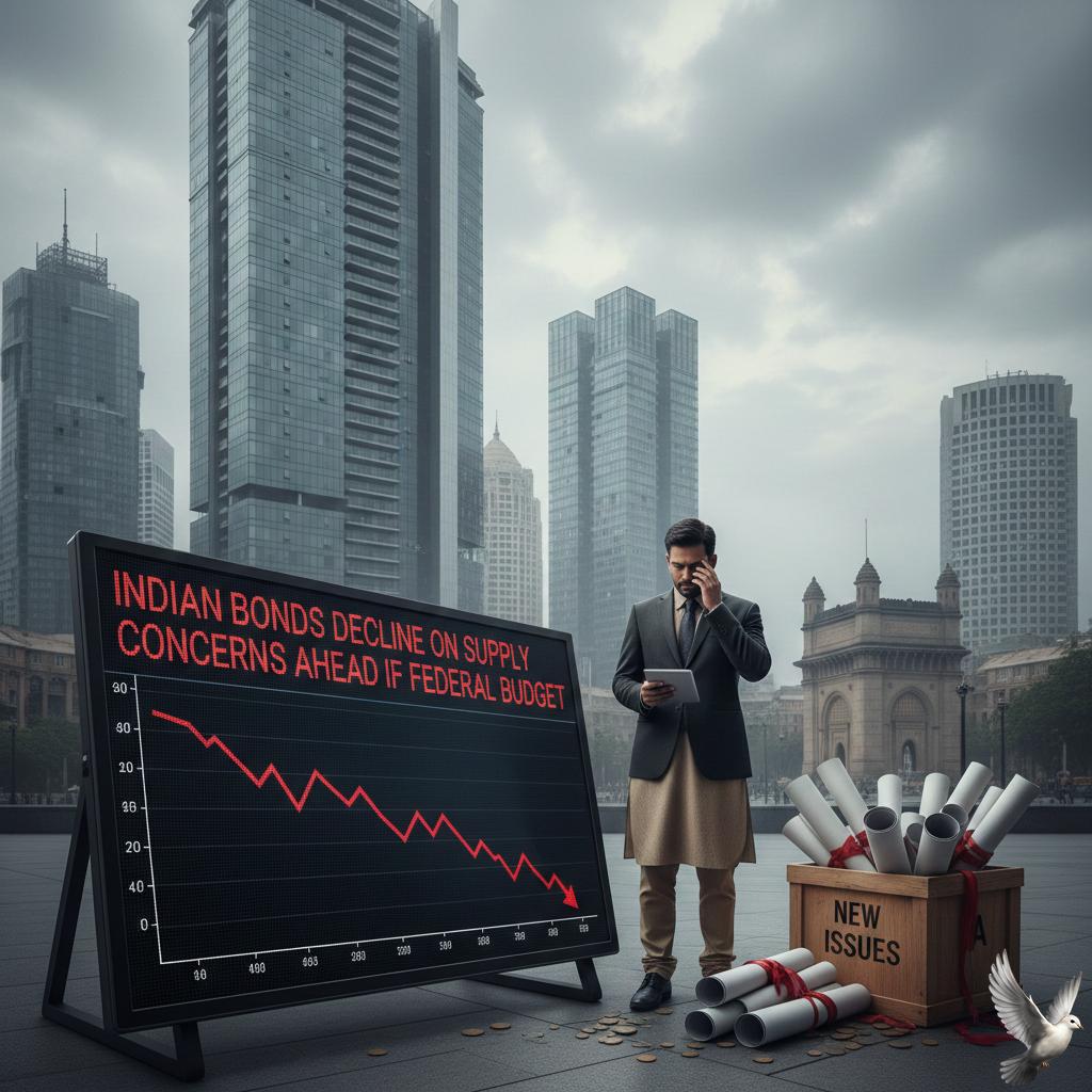Indian Bonds Decline on Supply Concerns Ahead of Federal Budget