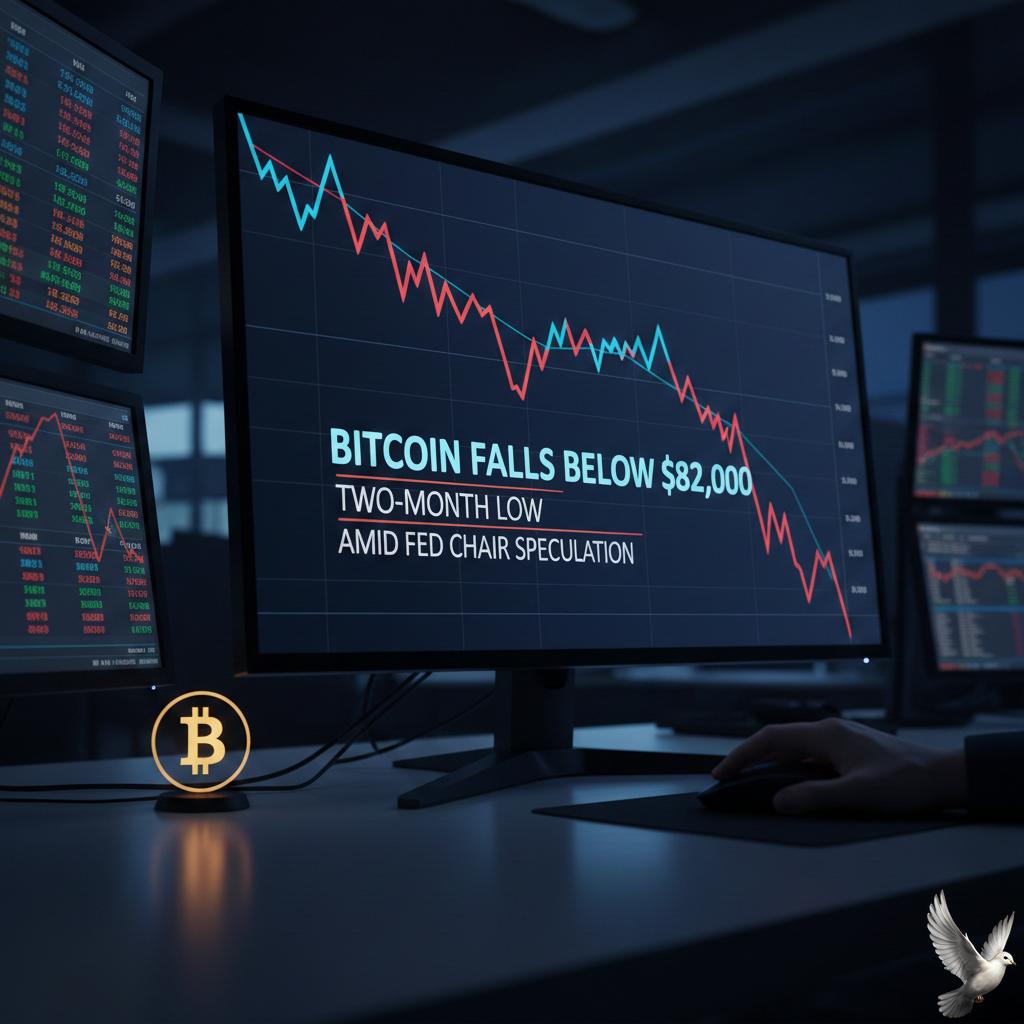 Bitcoin Falls Below $82,000 to Two-Month Low Amid Fed Chair Speculation