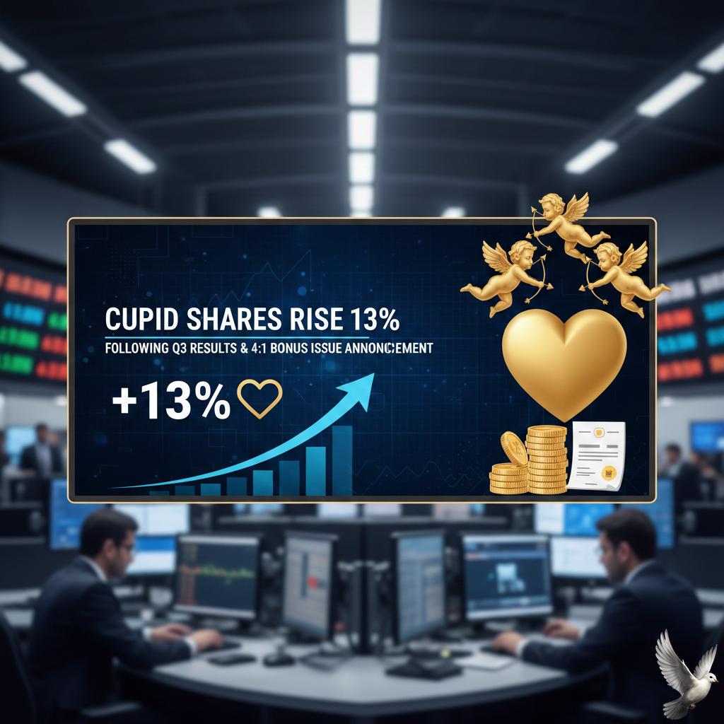 Cupid Shares Rise 13% Following Q3 Results and 4:1 Bonus Issue Announcement