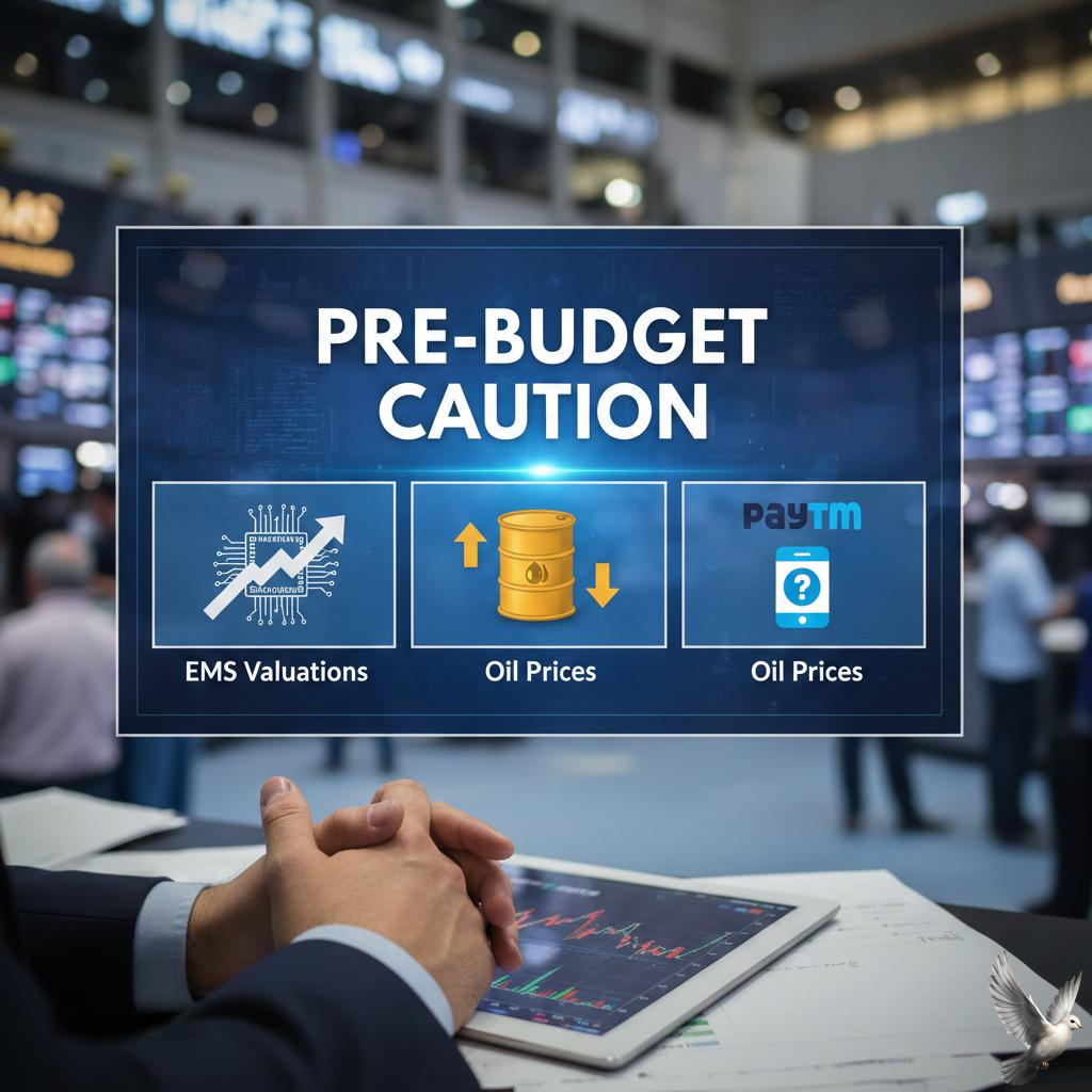 EMS Valuations, Oil, and Paytm in Focus Amid Pre-Budget Caution