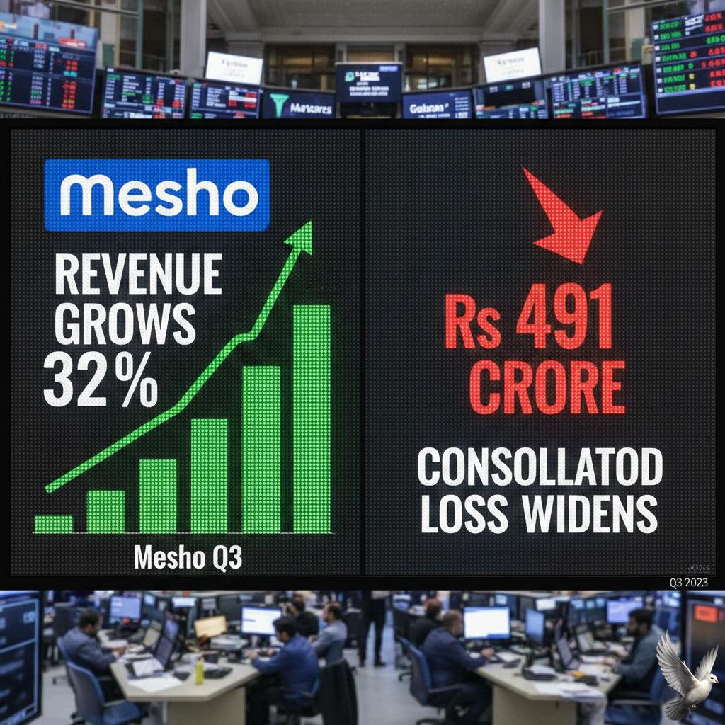 Meesho Q3: Revenue Grows 32%, Consolidated Loss Widens to Rs 491 Crore