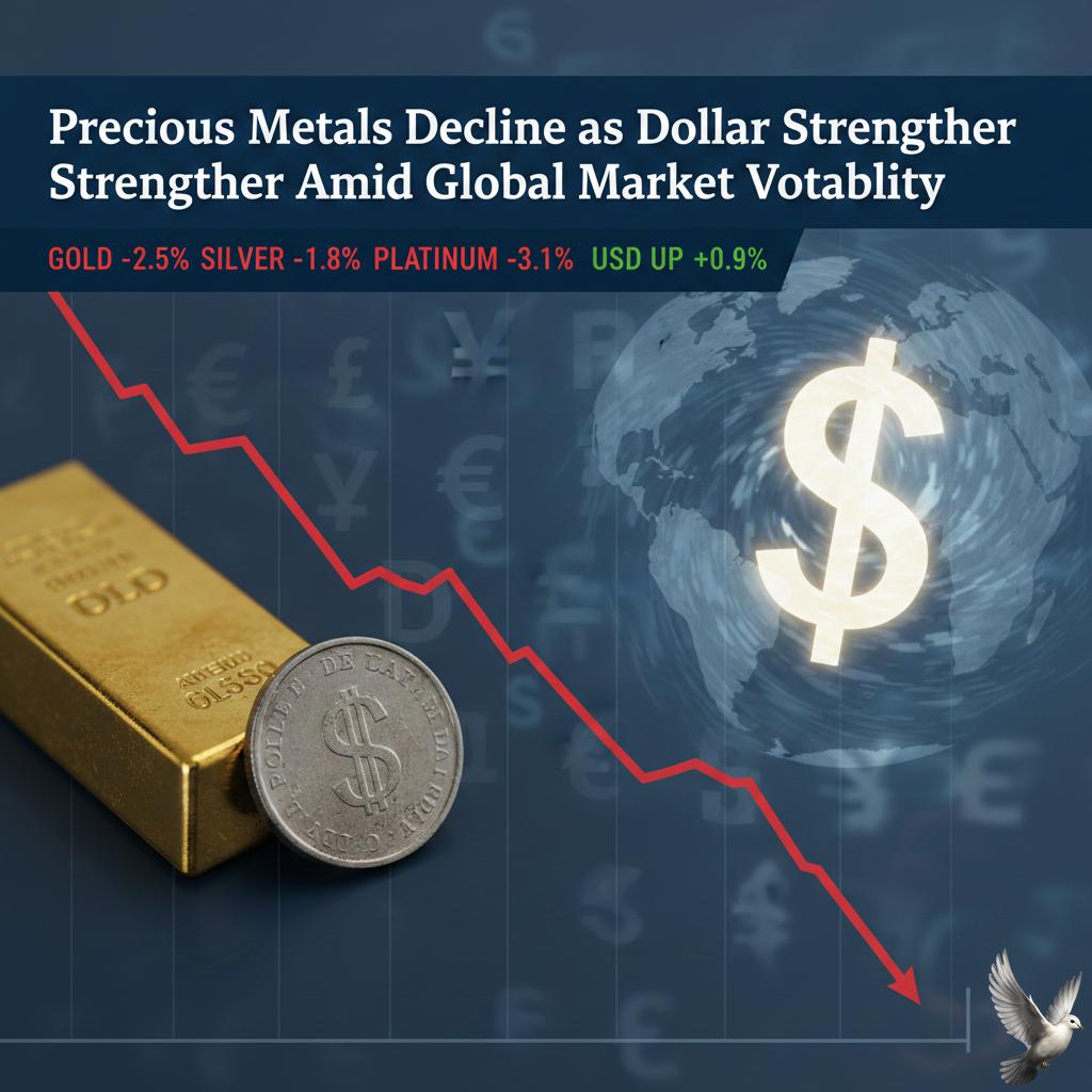 Precious Metals Decline as Dollar Strengthens Amid Global Market Volatility