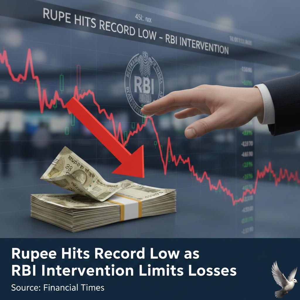 Rupee Hits Record Low as RBI Intervention Limits Losses