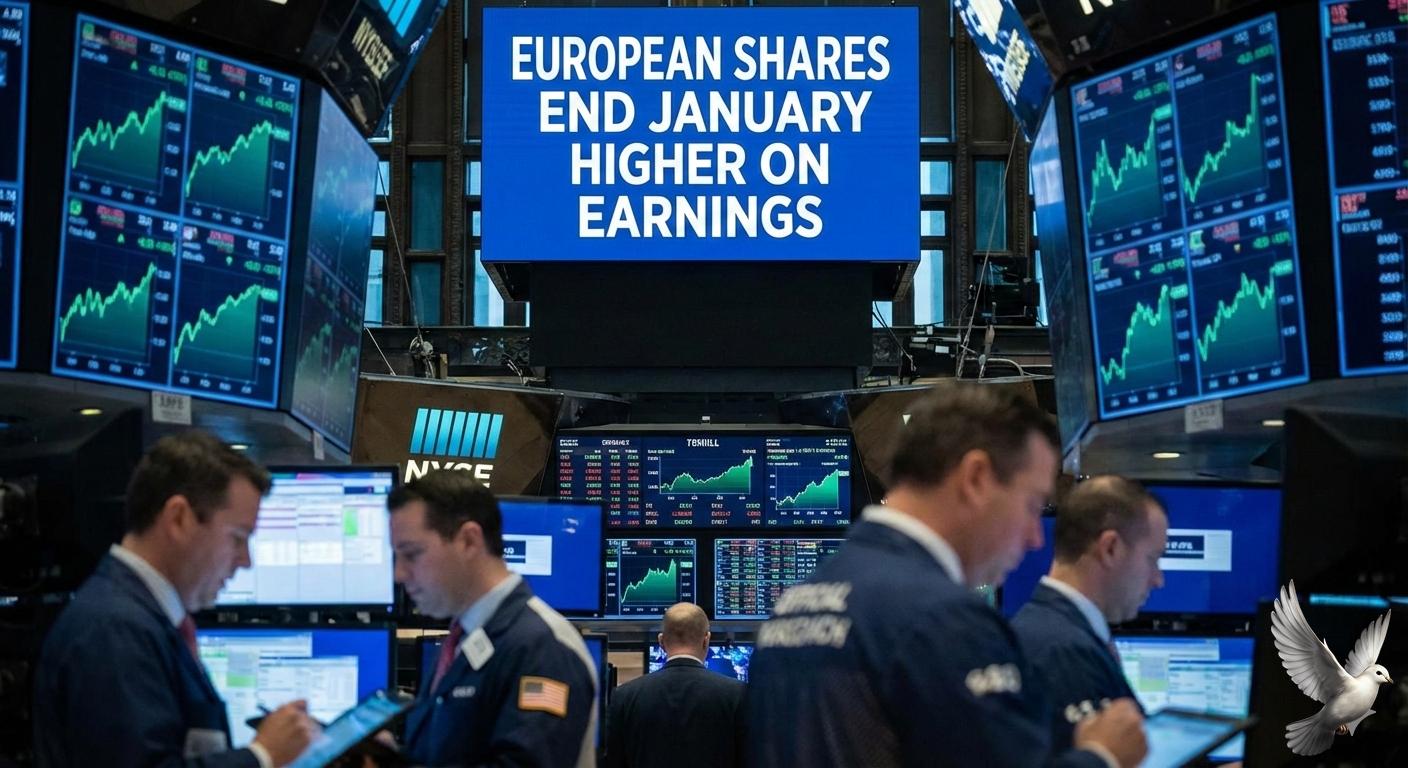 European Shares End January Higher on Earnings