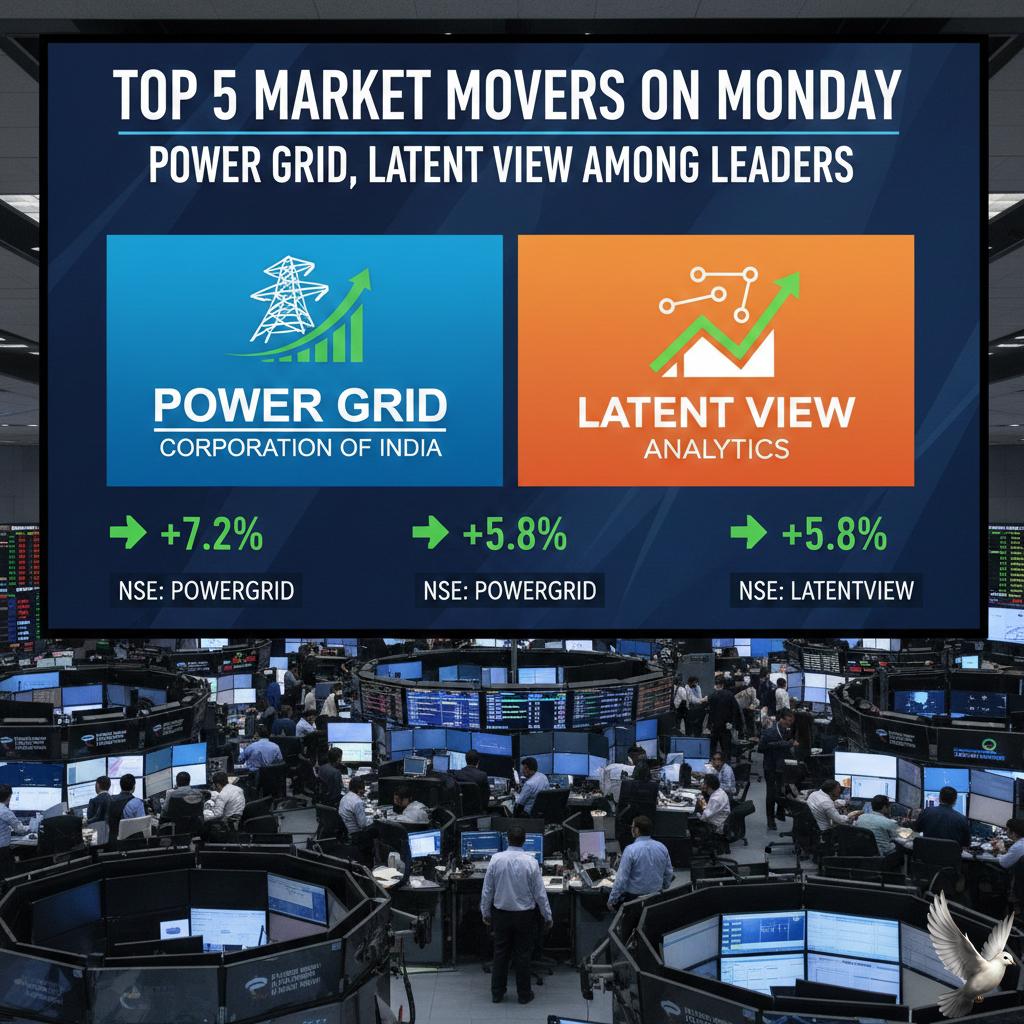 Power Grid, Latent View Among Top 5 Market Movers on Monday