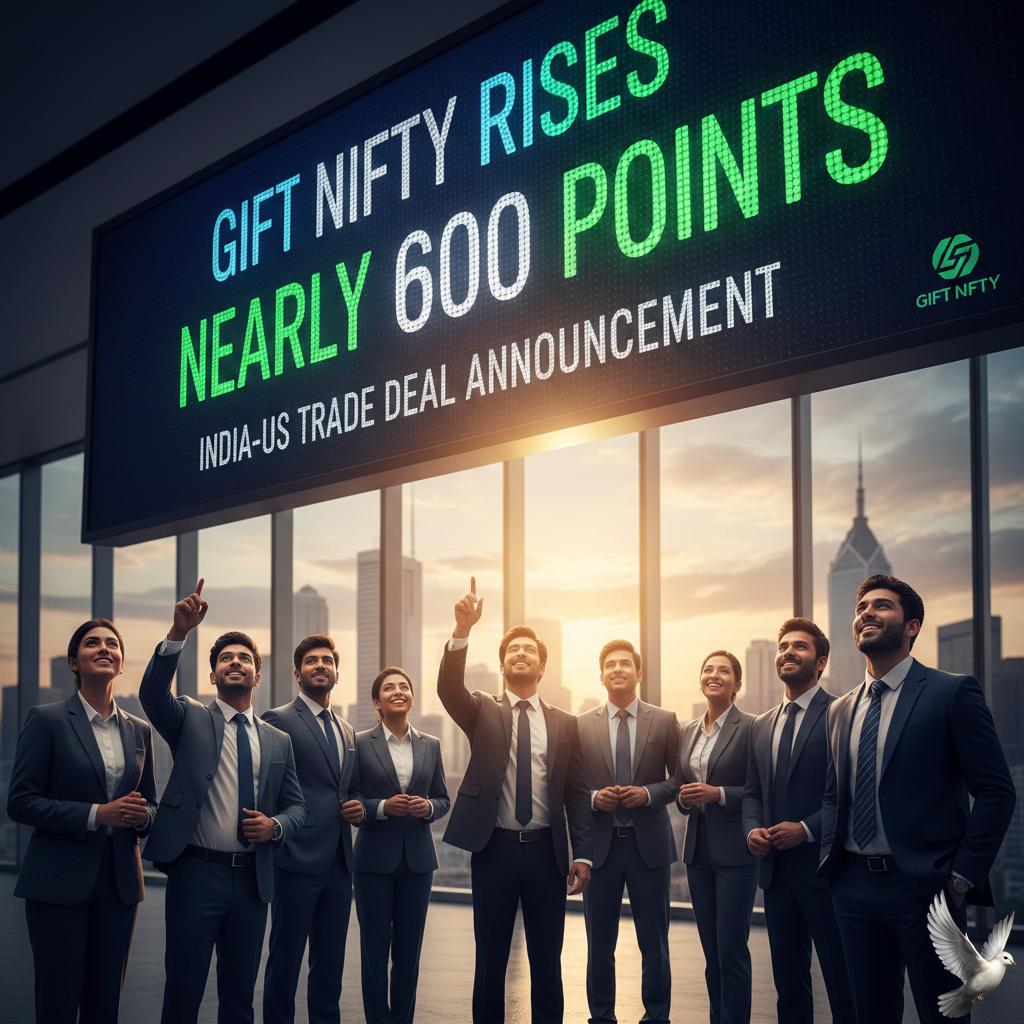 GIFT Nifty Rises Nearly 600 Points on India-US Trade Deal Announcement