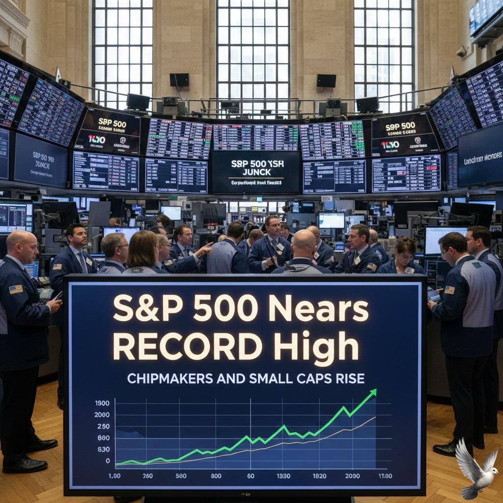 S&P 500 Nears Record High as Chipmakers and Small Caps Rise