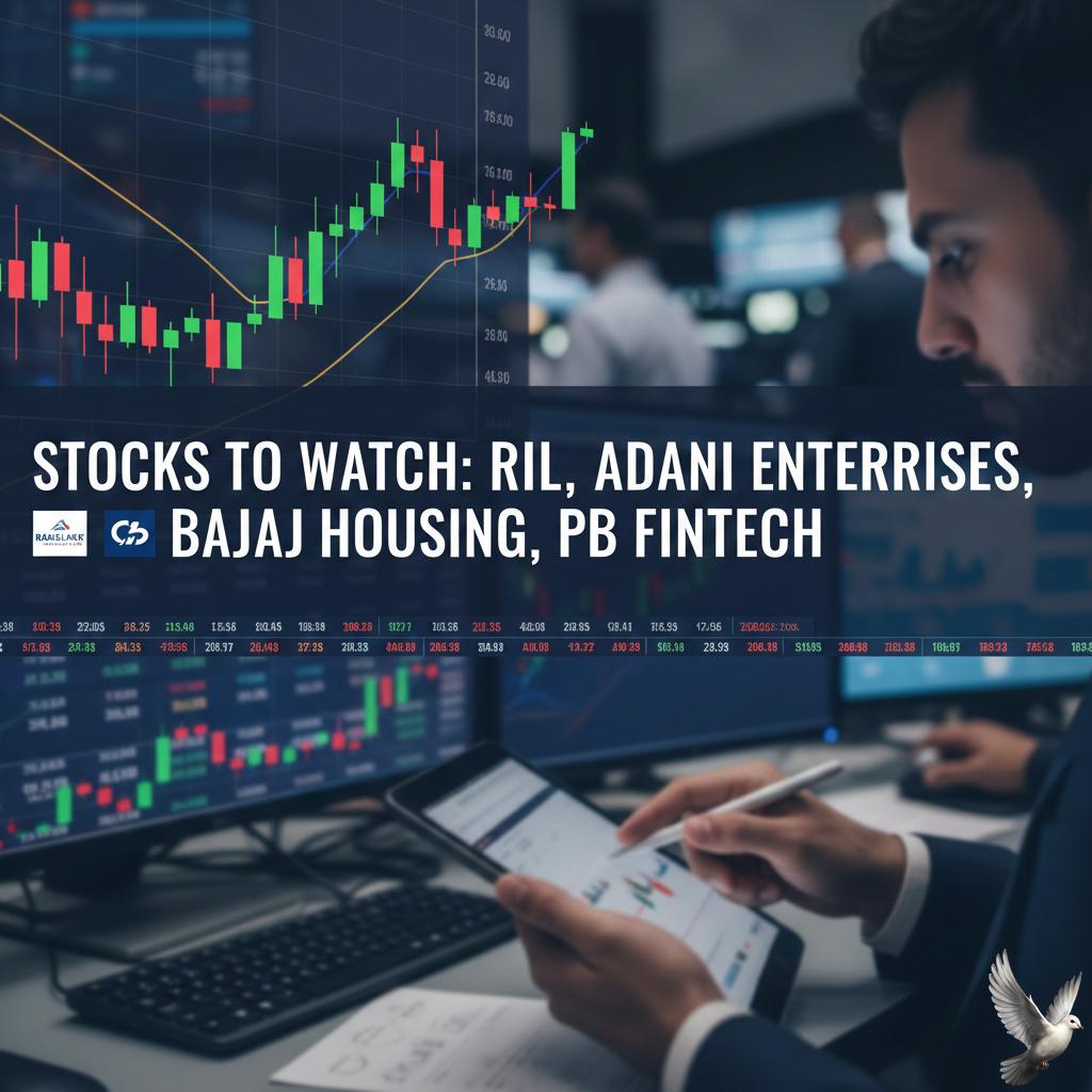 Stocks to Watch: RIL, Adani Enterprises, Bajaj Housing, PB Fintech