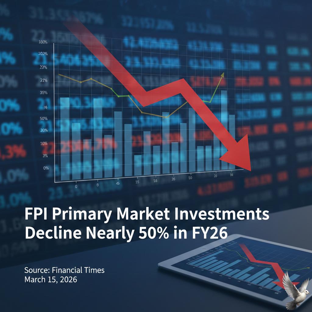FPI Primary Market Investments Decline Nearly 50% in FY26