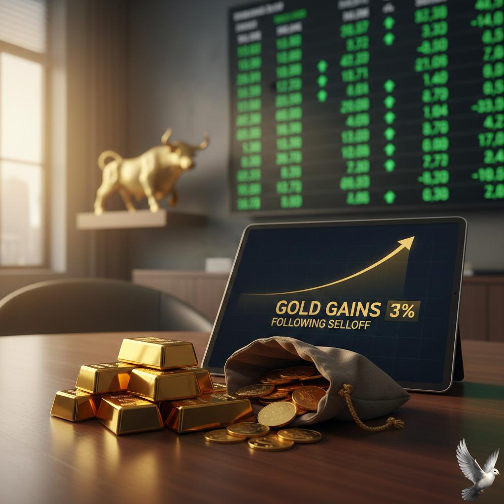 Gold Gains Over 3% Following Selloff