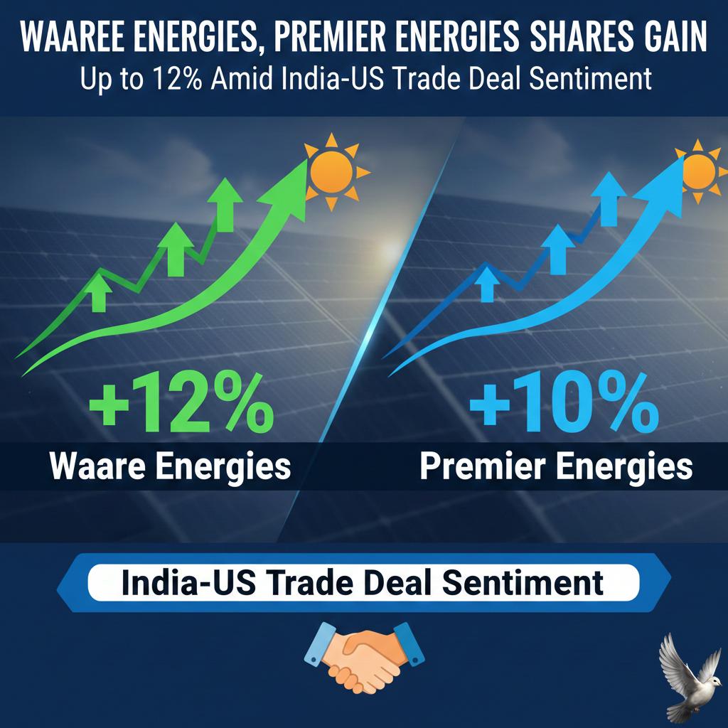 Waaree Energies, Premier Energies Shares Gain up to 12% Amid India-US Trade Deal Sentiment