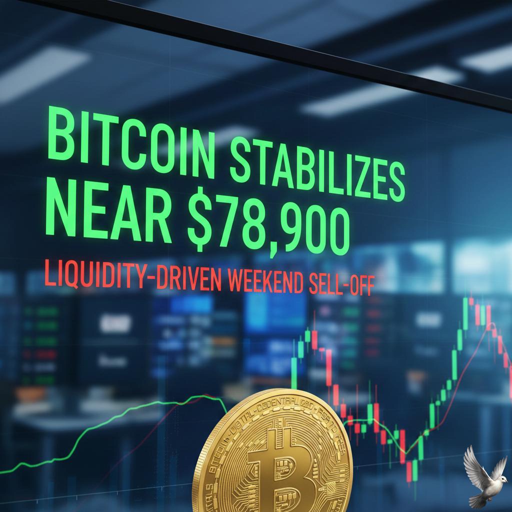 Bitcoin Stabilizes Near $78,900 Following Liquidity-Driven Weekend Sell-Off