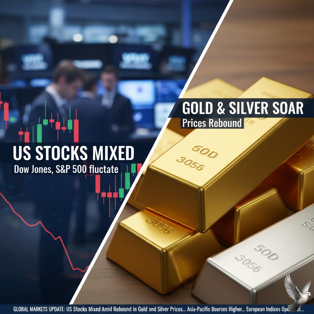 US Stocks Mixed Amid Rebound in Gold and Silver Prices