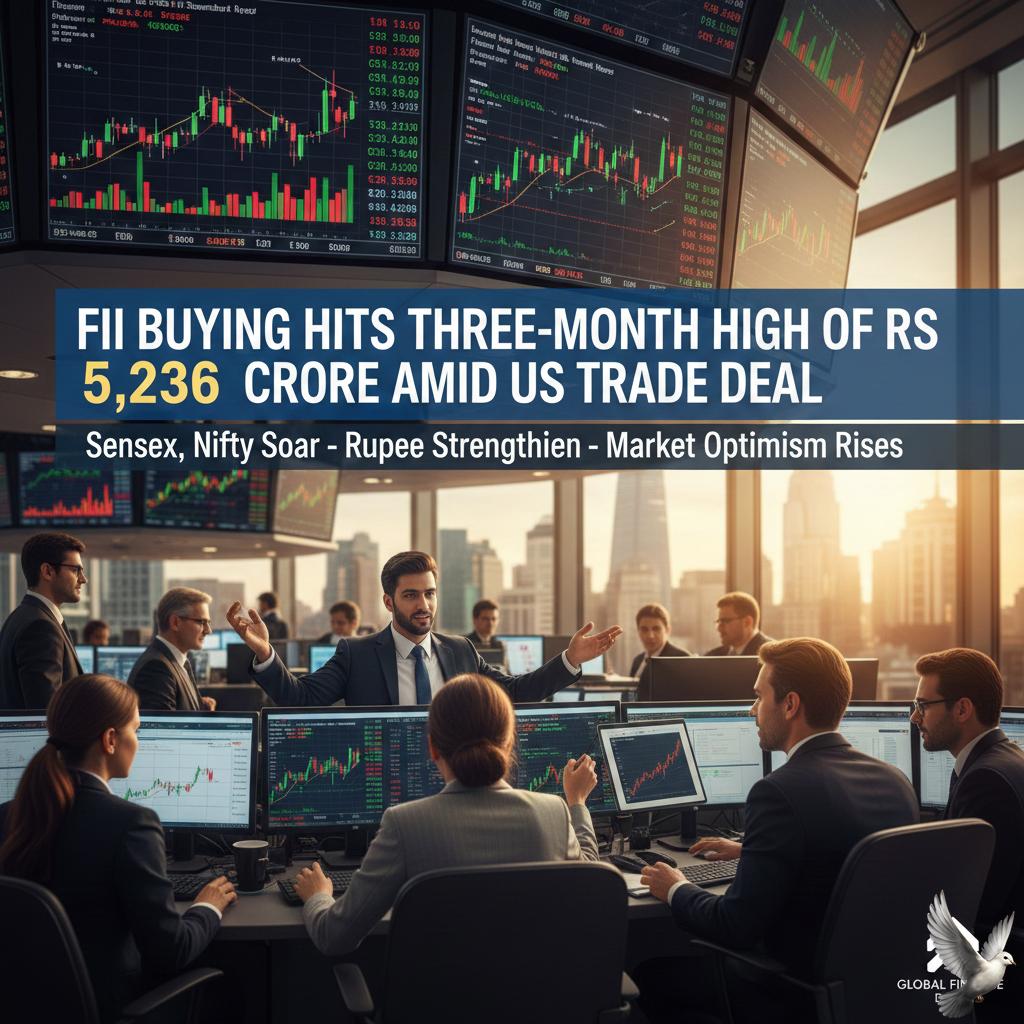 FII Buying Hits Three-Month High of Rs 5,236 Crore Amid US Trade Deal