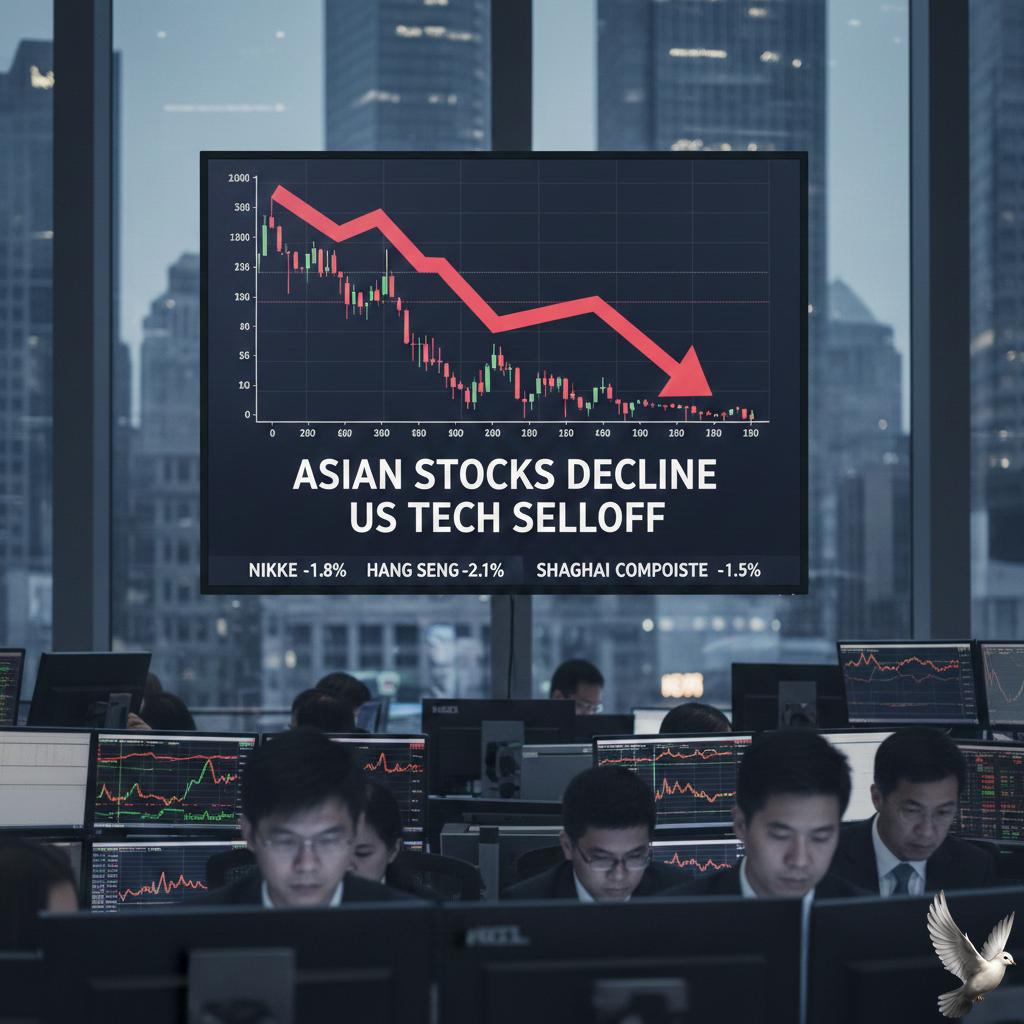 Asian Stocks Decline Following US Tech Selloff