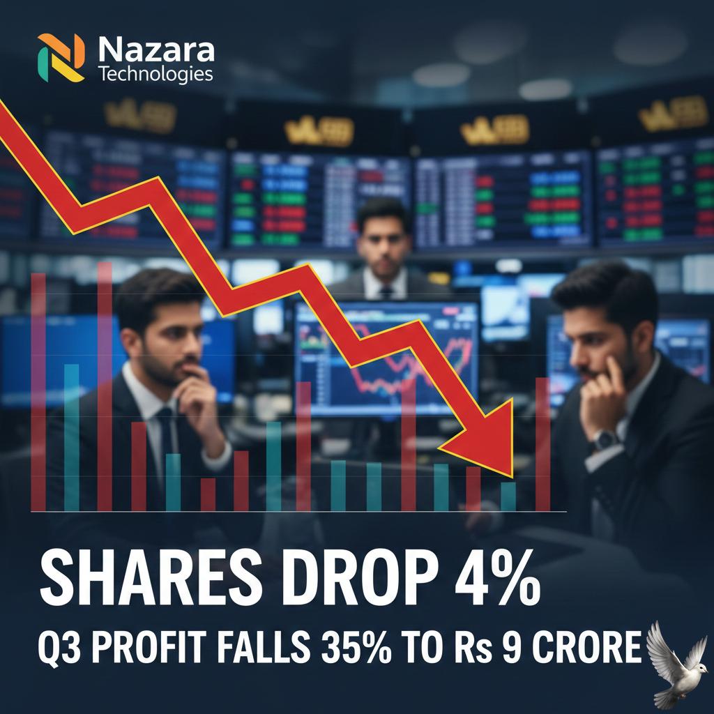 Nazara Technologies Shares Drop 4% as Q3 Profit Falls 35% to Rs 9 Crore