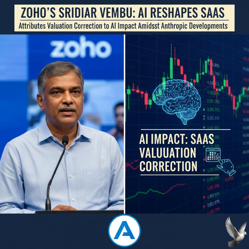 Zoho Founder Sridhar Vembu Attributes SaaS Valuation Correction to AI Impact Amid Anthropic Developments