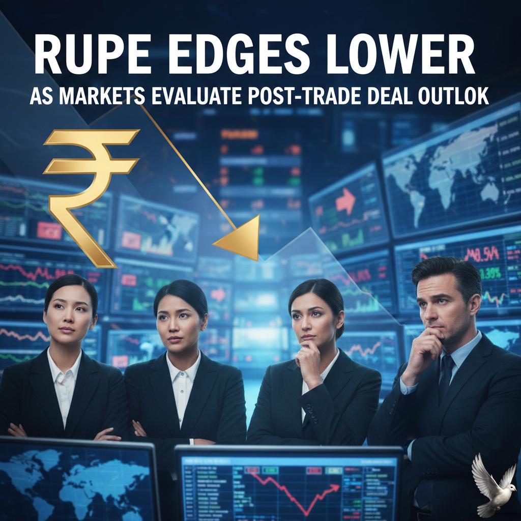 Rupee Edges Lower as Markets Evaluate Post-Trade Deal Outlook