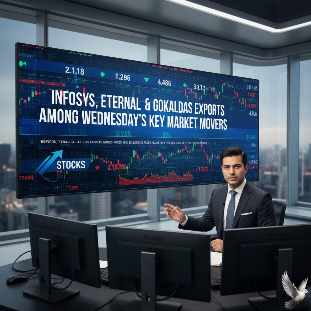 Infosys, Eternal, and Gokaldas Exports Among Wednesday's Key Market Movers