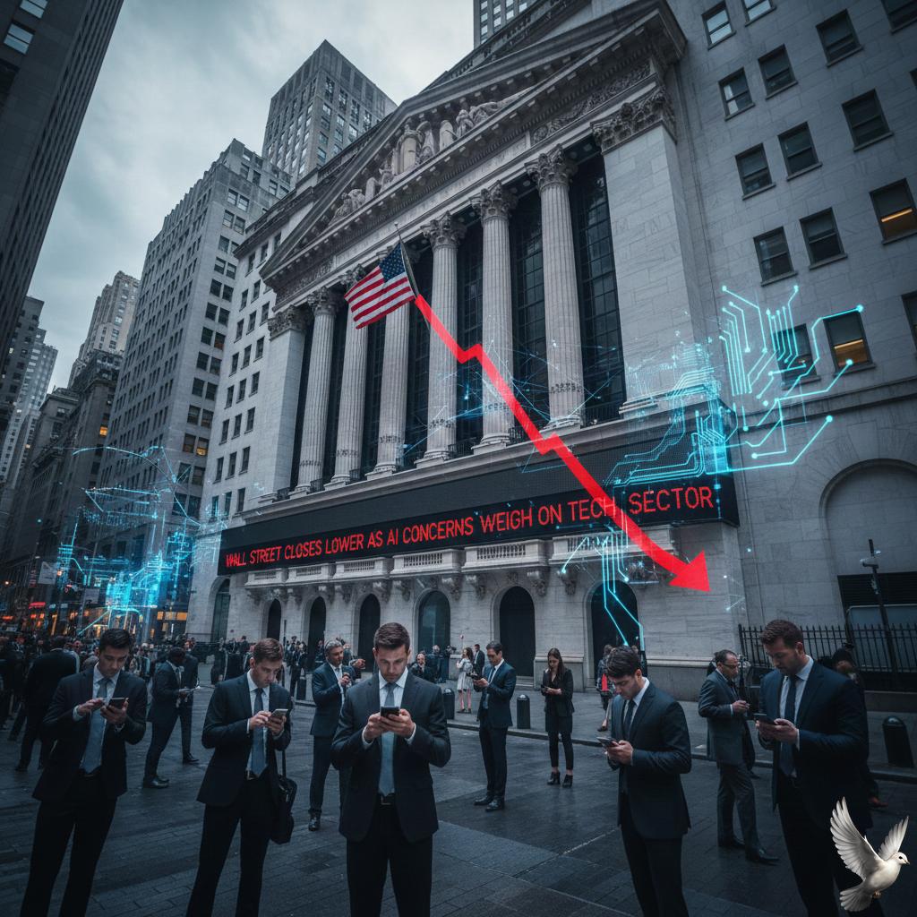 Wall Street Closes Lower as AI Concerns Weigh on Tech Sector