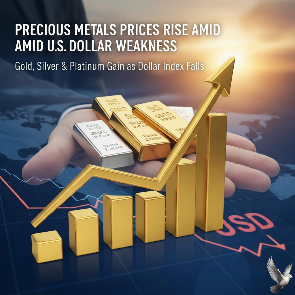 Precious Metals Prices Rise Amid U.S. Dollar Weakness