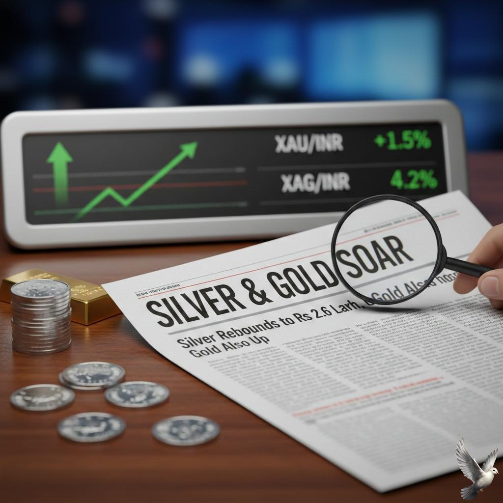 Silver and Gold Prices Rise as Silver Rebounds to Rs 2.6 Lakh