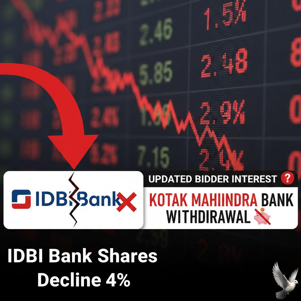 IDBI Bank Shares Decline 4% Amid Updated Bidder Interest and Kotak Mahindra Bank Withdrawal