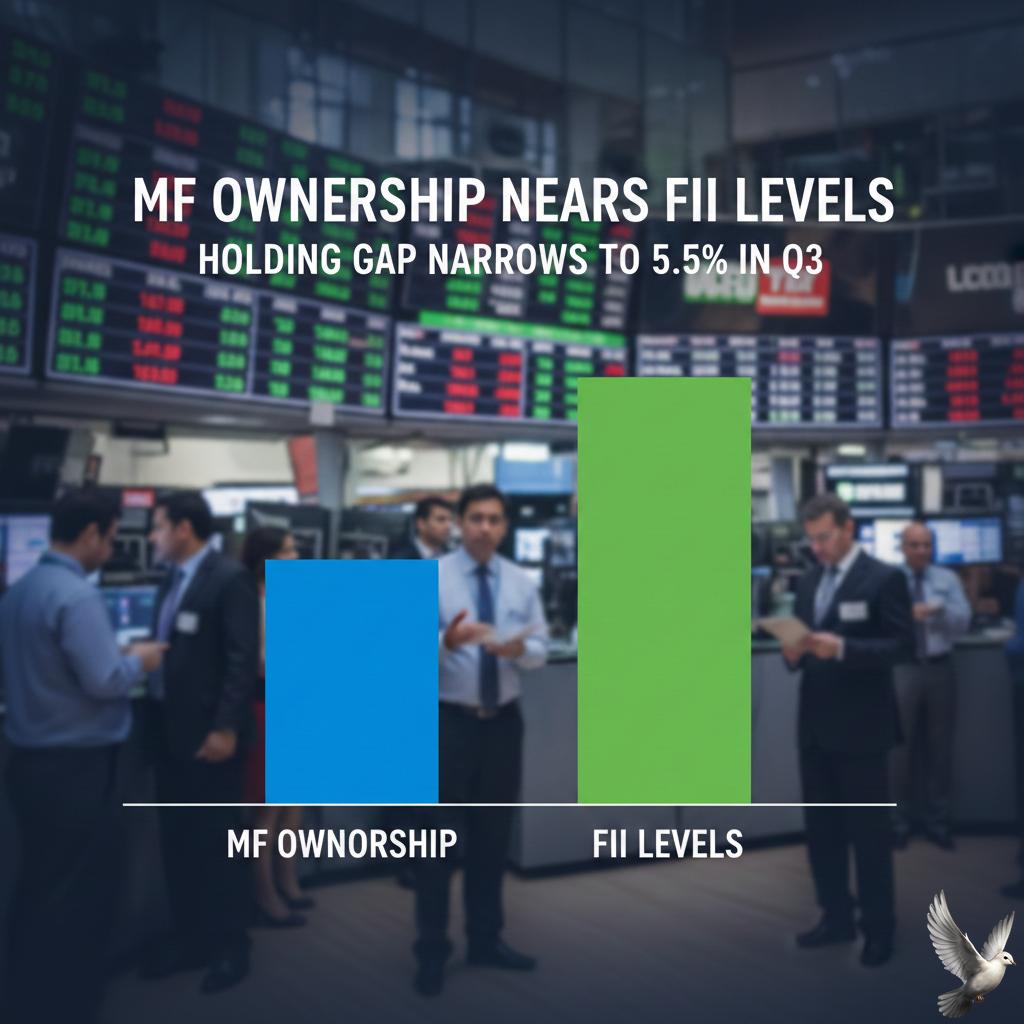 MF Ownership Nears FII Levels as Holding Gap Narrows to 5.5% in Q3