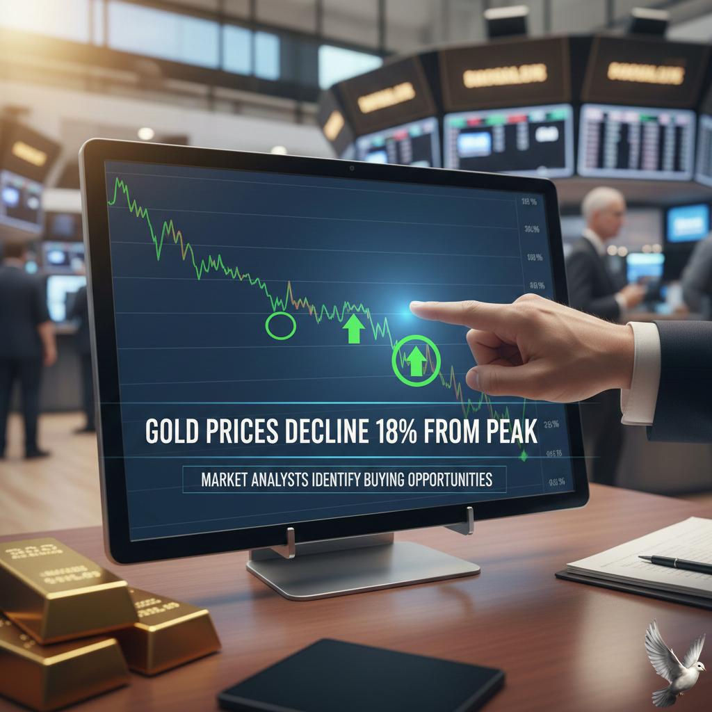 Gold Prices Decline 18% From Peak as Market Analysts Identify Buying Opportunities