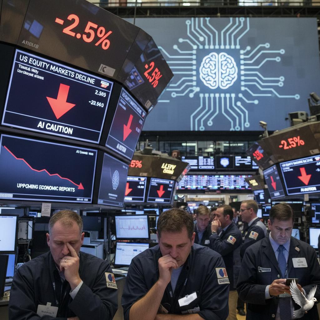US Equity Markets Decline Amid AI Sector Caution and Upcoming Economic Reports