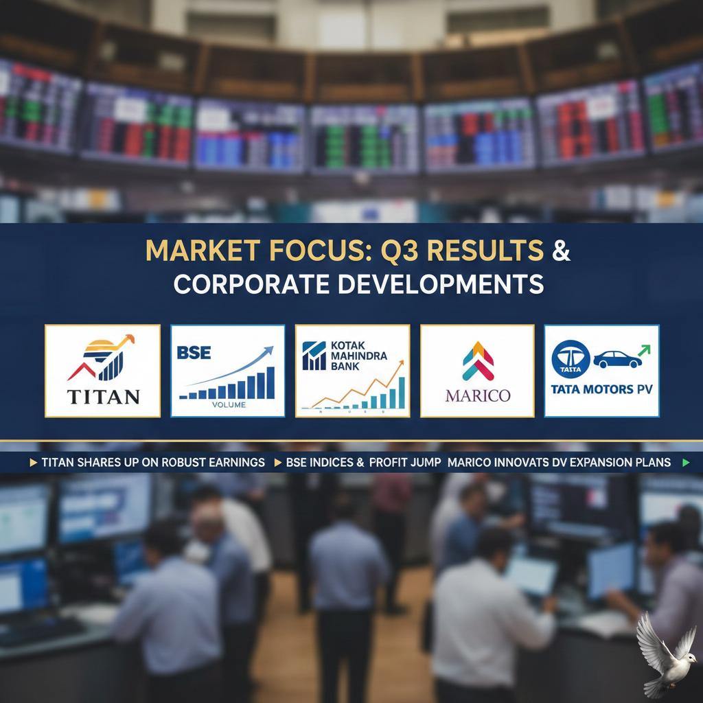 Market Focus: Titan, BSE, Kotak Mahindra Bank, Marico, and Tata Motors PV in Spotlight Following Q3 Results and Corporate Developments