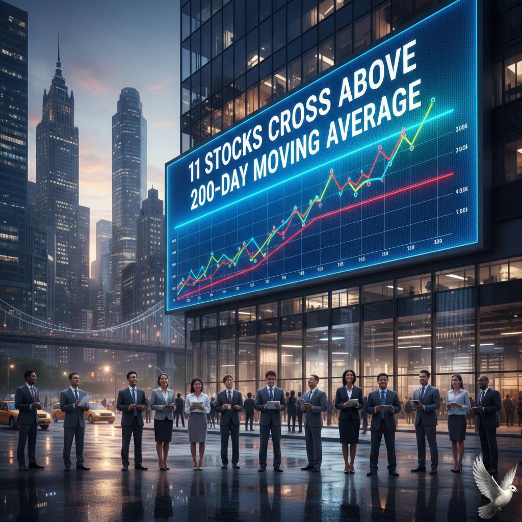 11 Stocks Cross Above 200-Day Moving Average